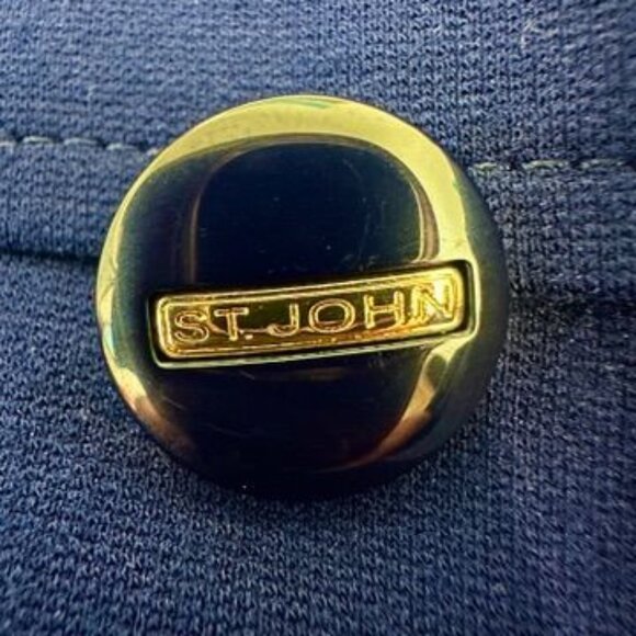 St John Navy Blue Double-Breasted Blazer Santiago Knit Size 2 NWT MSRP $1200 - Picture 4 of 12